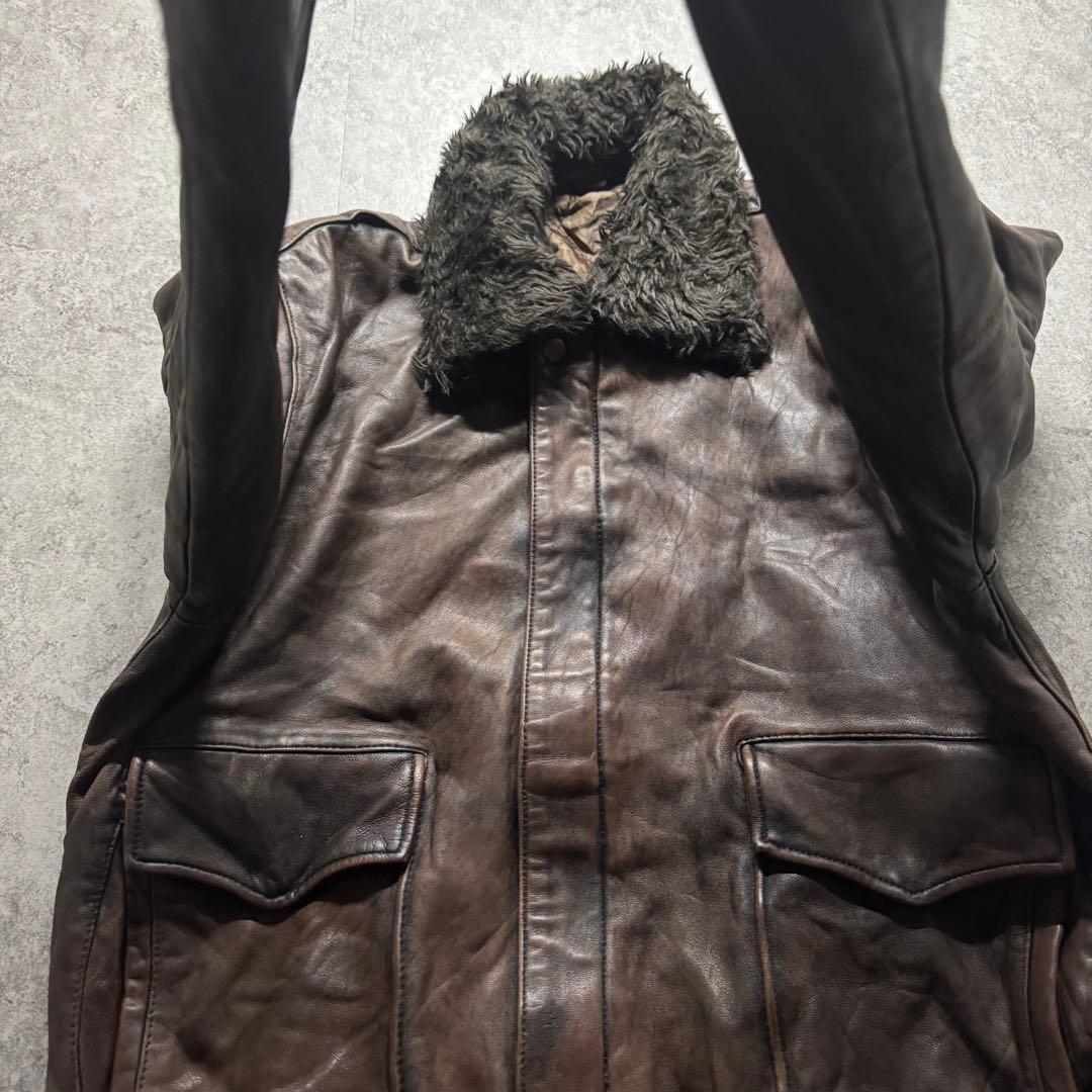 ジャケット・アウター 90s type G-1 A-2 fade leather flight jkt