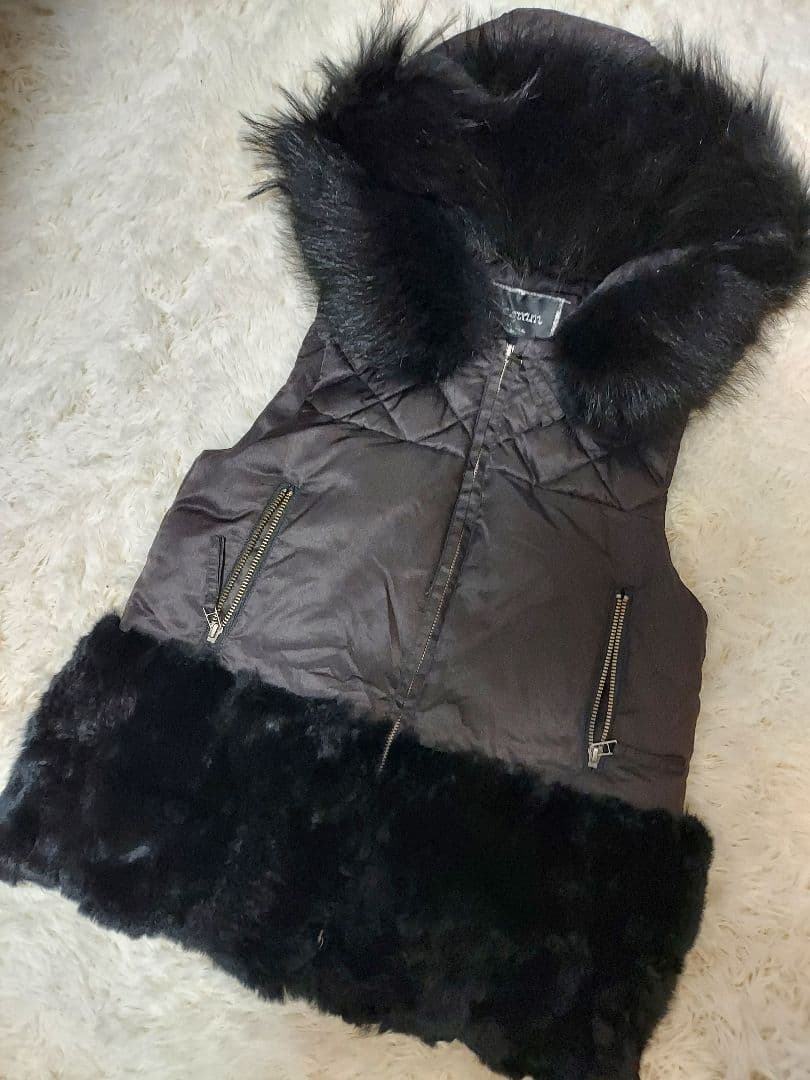 ダイアグラム グレースコンチネンタル/ブラック キルティングダウンベスト