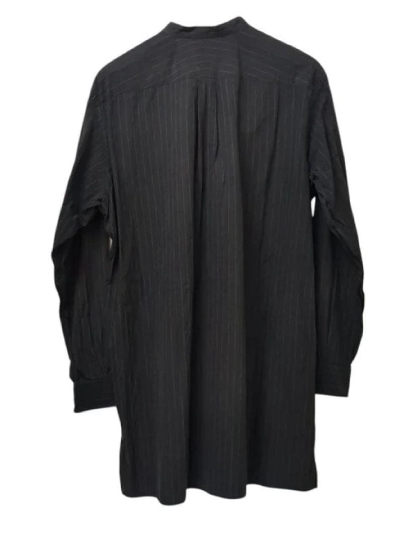 COMOLI コモリシャツ バンドカラー ブラック 黒 ストライプ サイズ1