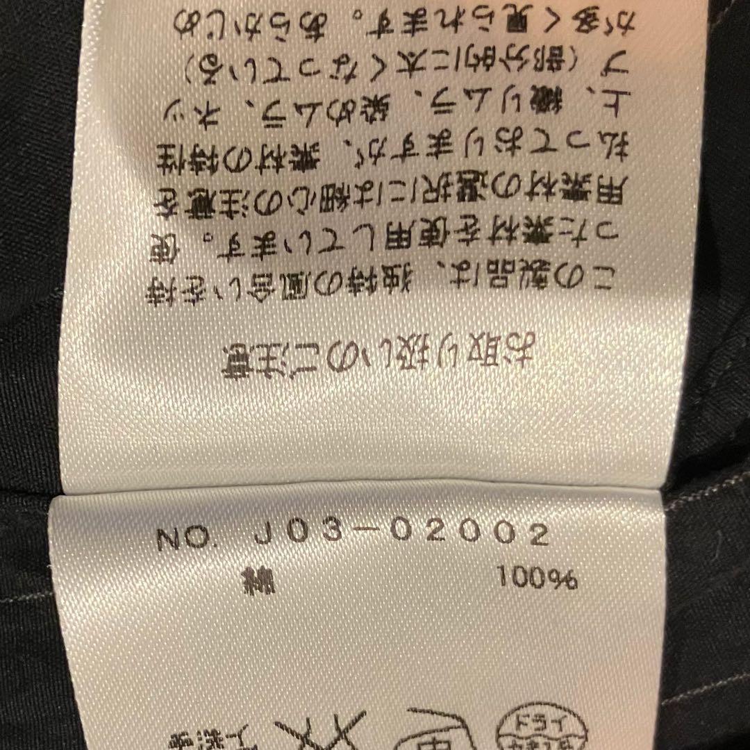 COMOLI コモリシャツ バンドカラー ブラック 黒 ストライプ サイズ1