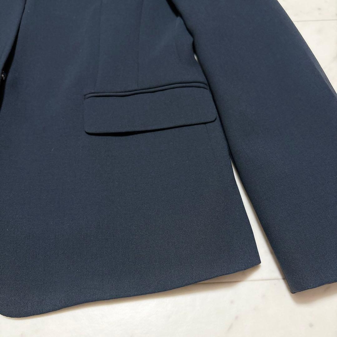 PLST パンツスーツセットアップ ノーカラージャケット ブラック Lサイズ