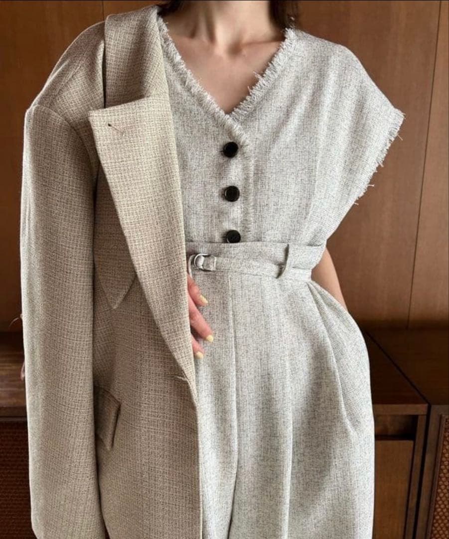 ◎美品◎クラネ　ツイードフリンジオールインワン　サイズ:0 正規品