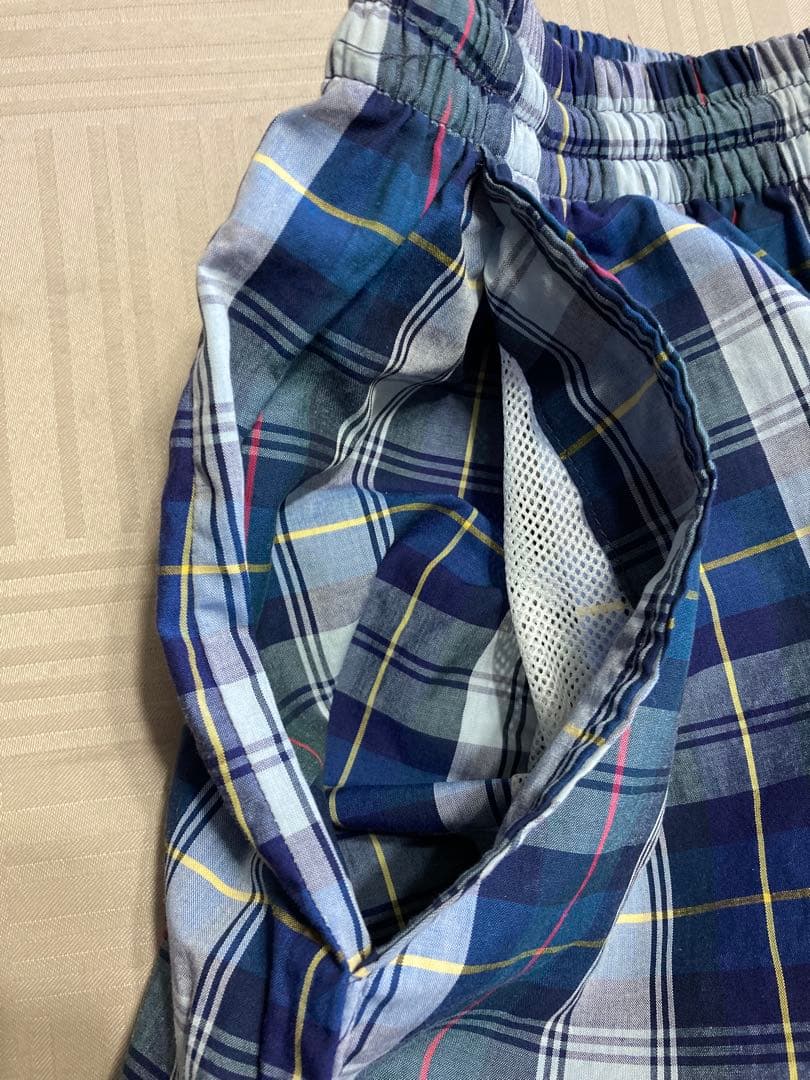 未使用品 GUCCI ネイビー系チェック 水着 ショートパンツ