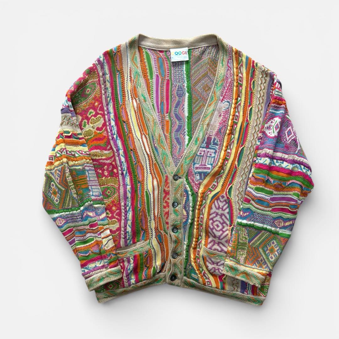 90s≪COOGI／クージー≫3Dニットカーディガン ビートたけしニット