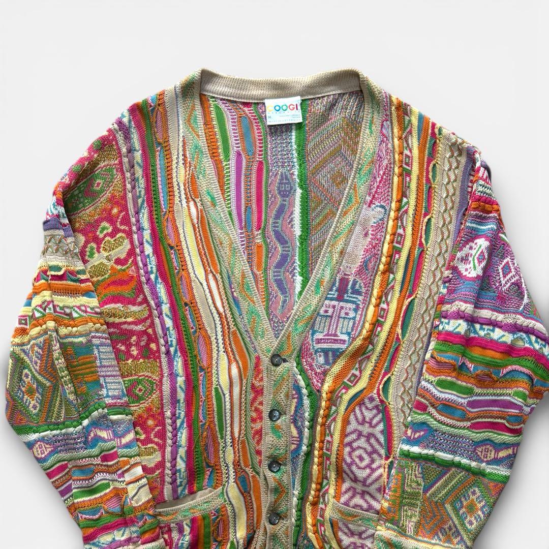 90s≪COOGI／クージー≫3Dニットカーディガン ビートたけしニット
