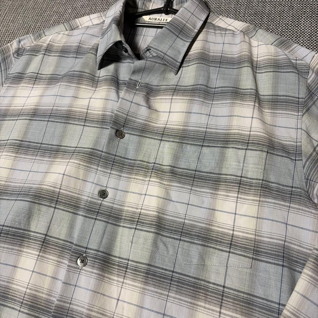 【25SS】 SUPER LIGHT WOOL CHECK SHIRT (3)
