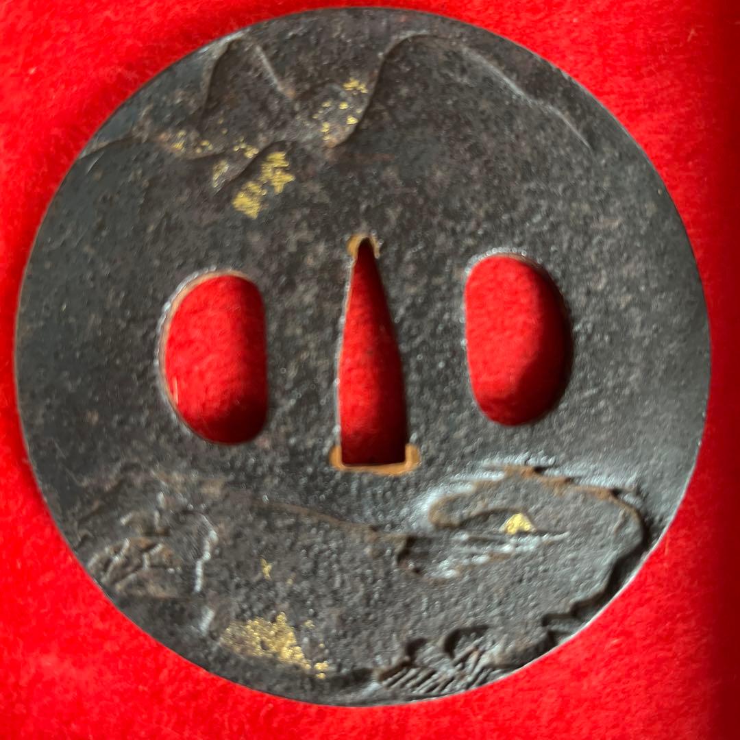 唐賢人風景図の大鍔