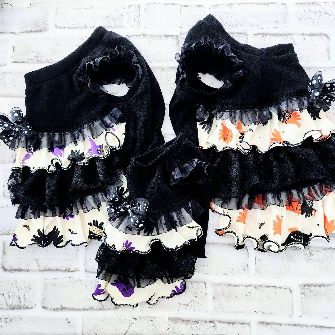 ぴーち様❤️ハロウィン♡たこさんウィンナー♡ティアードワンピ♡ハンドメイド犬服