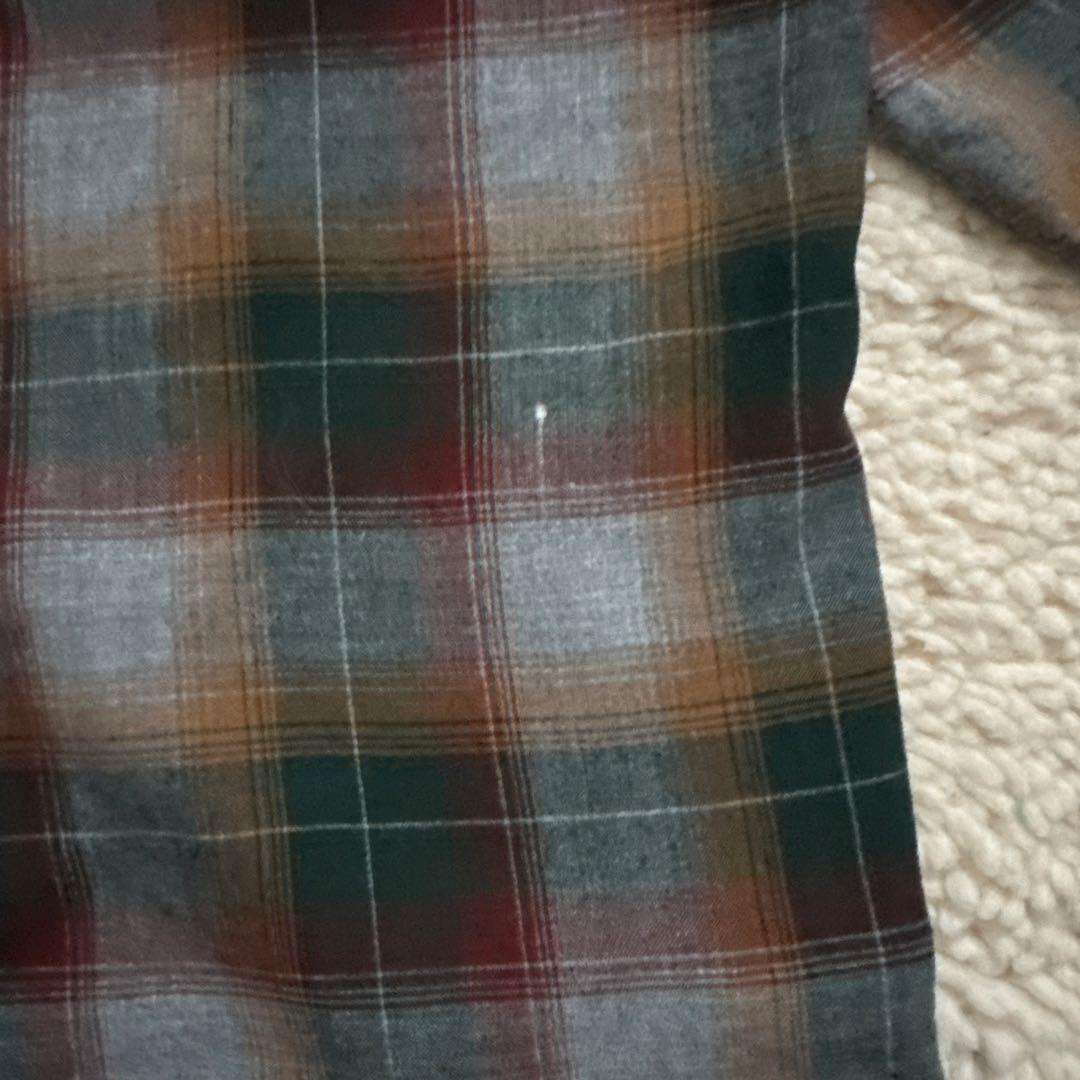 60S オンブレチェック レーヨンシャツ USA製 シャドー オンブレ レーヨン