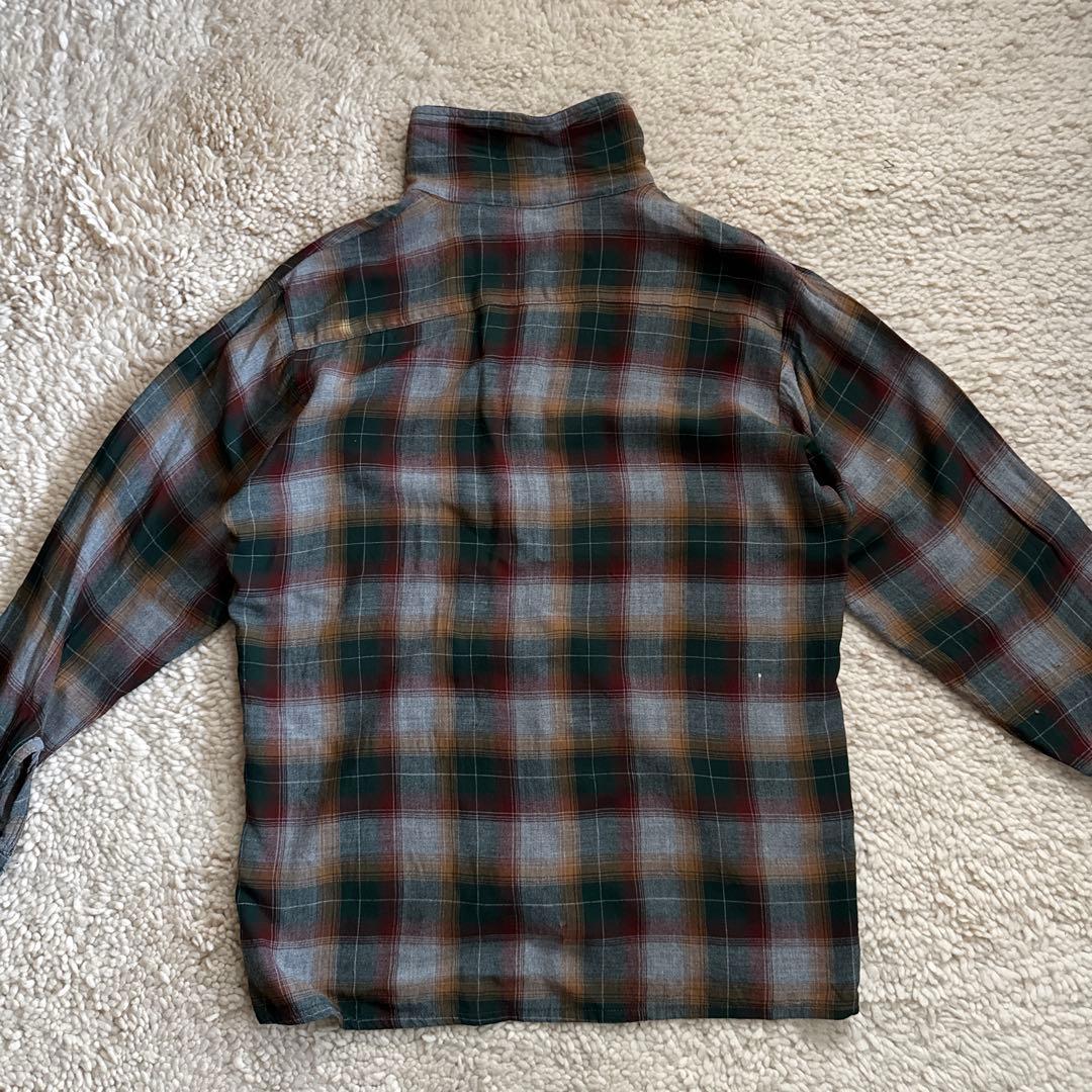 60S オンブレチェック レーヨンシャツ USA製 シャドー オンブレ レーヨン
