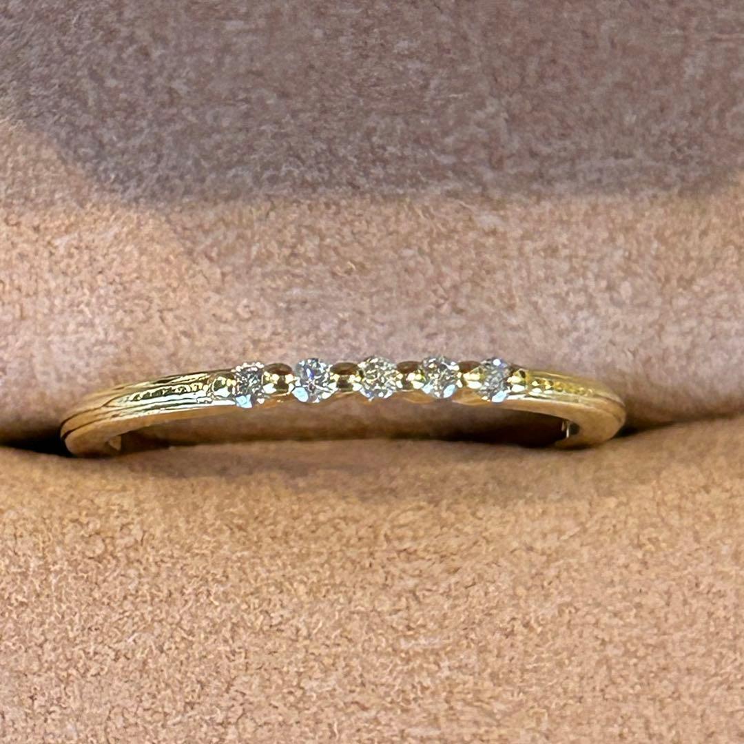 アガット　agete K18 ダイヤモンド　リング　5石　指輪　18金