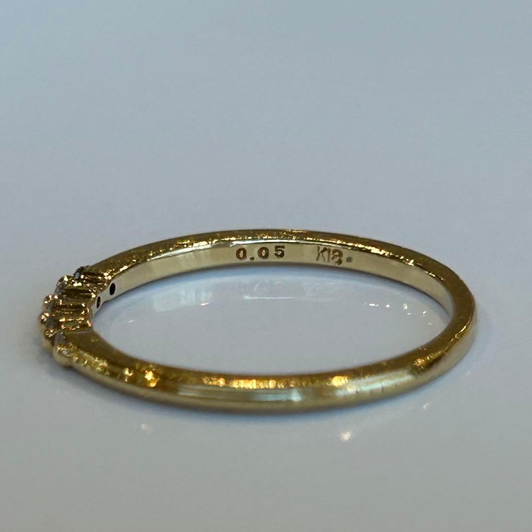 アガット　agete K18 ダイヤモンド　リング　5石　指輪　18金