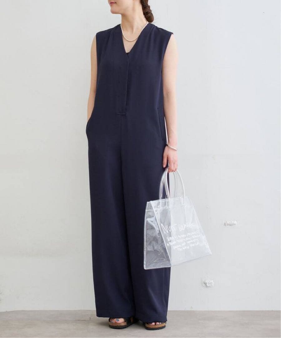 IENA ネイビー ノースリーブジャンプスーツ　36