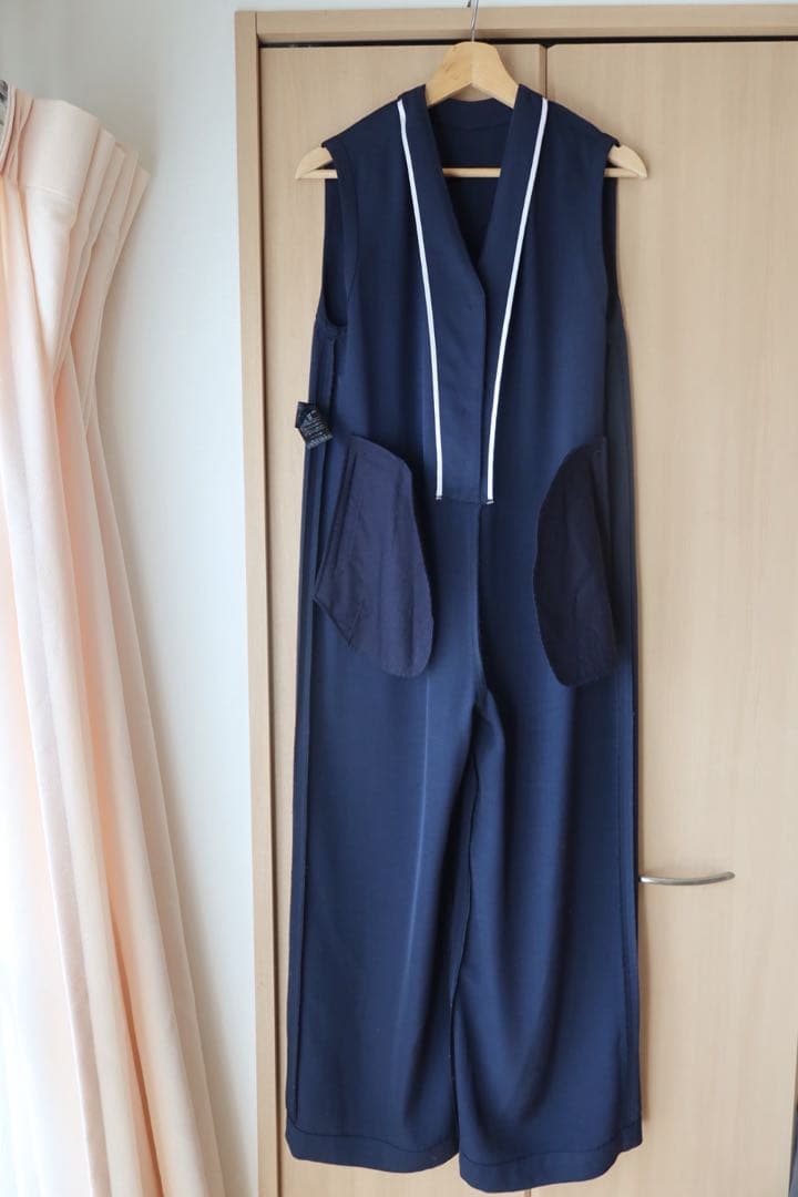 IENA ネイビー ノースリーブジャンプスーツ　36