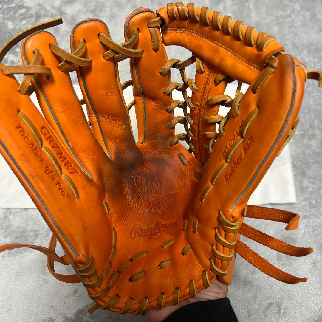 ローリングス　軟式グローブ外野手用　オレンジ