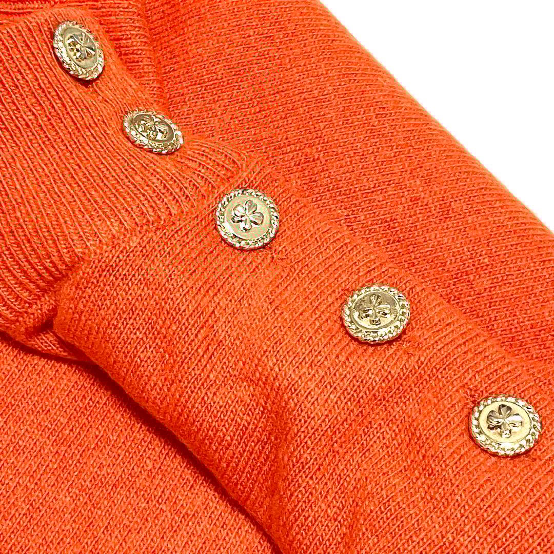 【極美品】CHANEL セーター　カシミヤ　ココマーク　カメリア　金ボタン