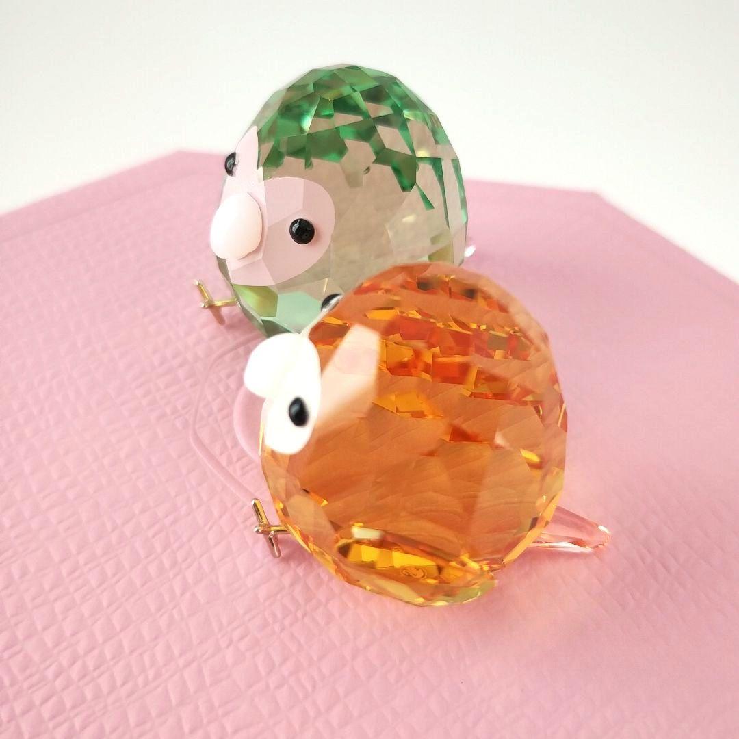 【新品未使用】 スワロフスキー 鳥 インコ ラブバード 希少♥
