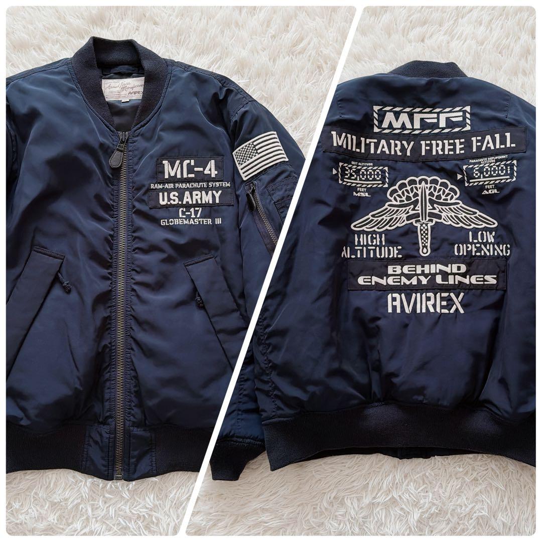 2XLサイズ AVIREX 中綿入り MA-1 フライトジャケット ワッペン