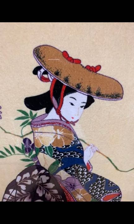 刺繍の絵/衝立 旅館 和風インテリア 家具 古民家