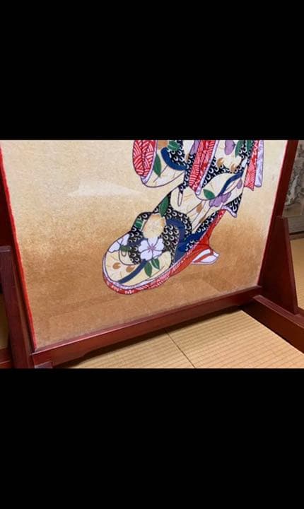 刺繍の絵/衝立 旅館 和風インテリア 家具 古民家