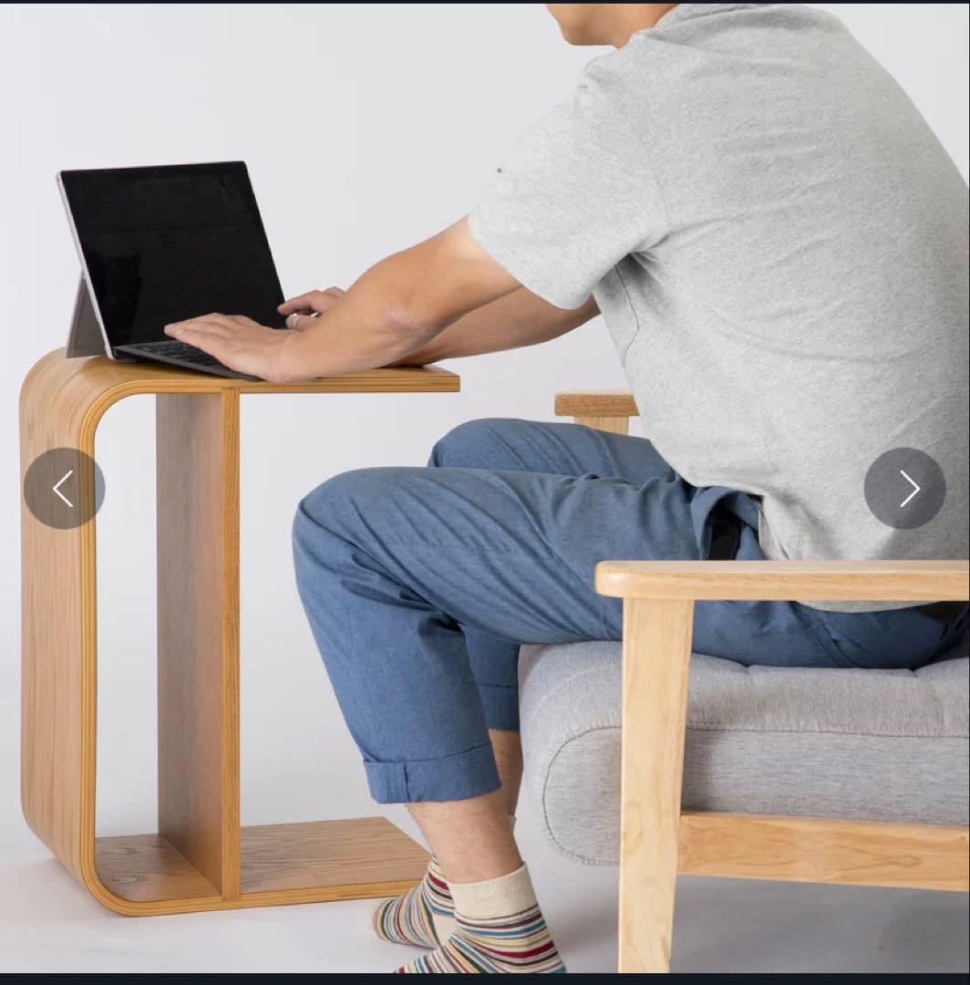 木製 サイドテーブル 2way