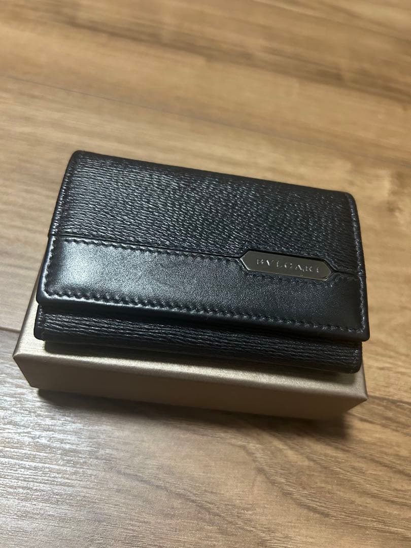 BULGARI ブラックレザー ケース【中古】