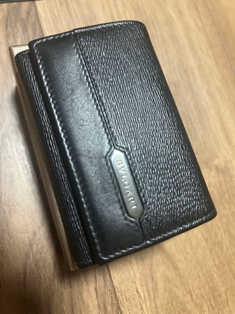 BULGARI ブラックレザー ケース【中古】
