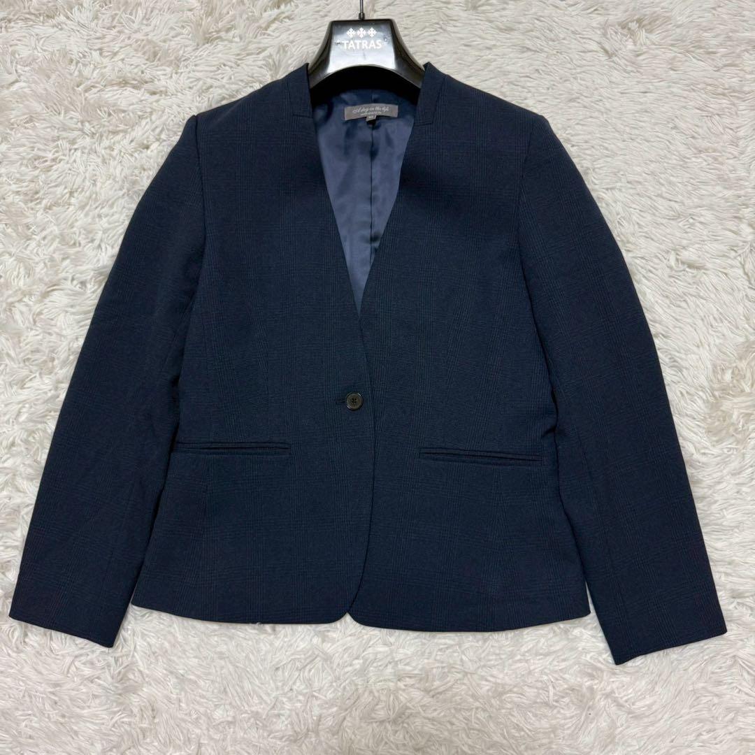 ✨未使用級✨ユナイテッドアローズ パンツスーツ チェック ノーカラー 1ボタン