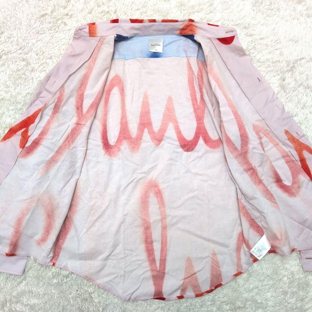 【現行ロゴ 極美品 Lサイズ】ポールスミス　スプレーロゴ　長袖　シャツ　総柄