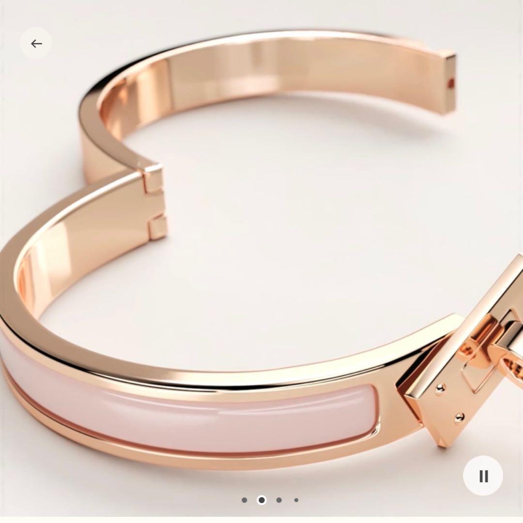 新品　エナメルブレスレット 《ミニ・クリック・ケリー》　ローズ　カンダー　PG