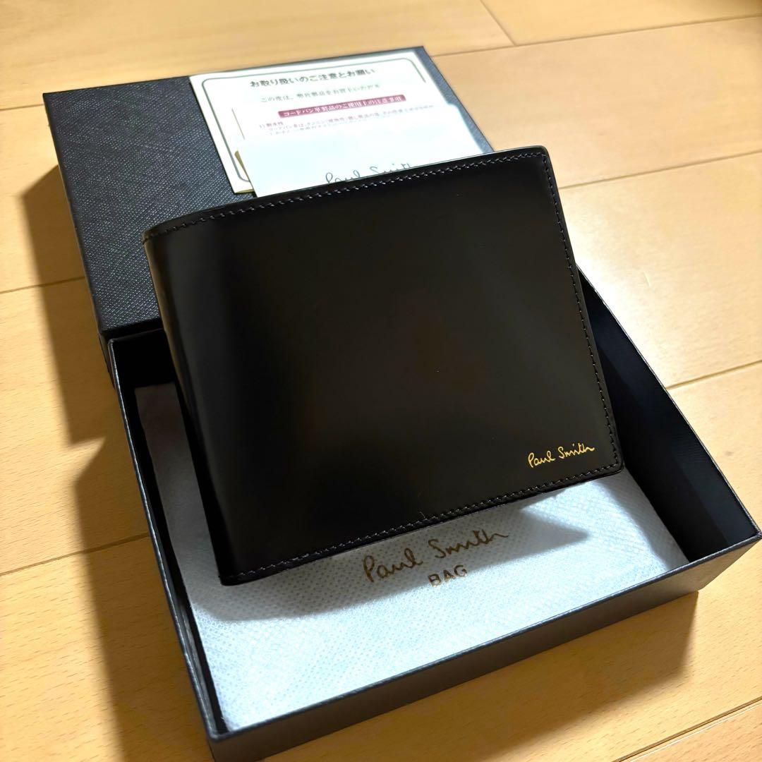 Paul Smith コードバン　二つ折り財布　現行品　最上位　ほぼ未使用　黒