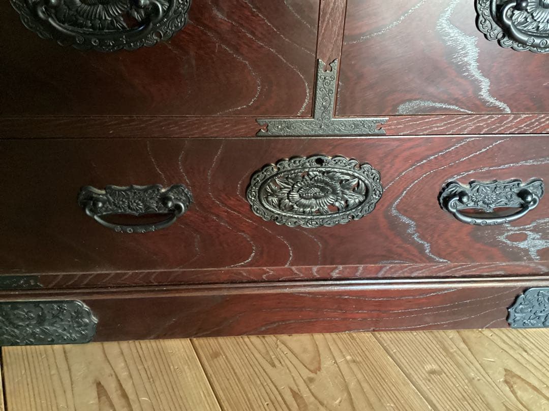 [智花] 時代箪笥　民芸箪笥　装飾金具　整理箪笥