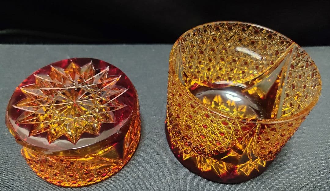 ☆超希少品☆若林幸男 江戸切子 蓋物 （切子、江戸切子、薩摩切子）