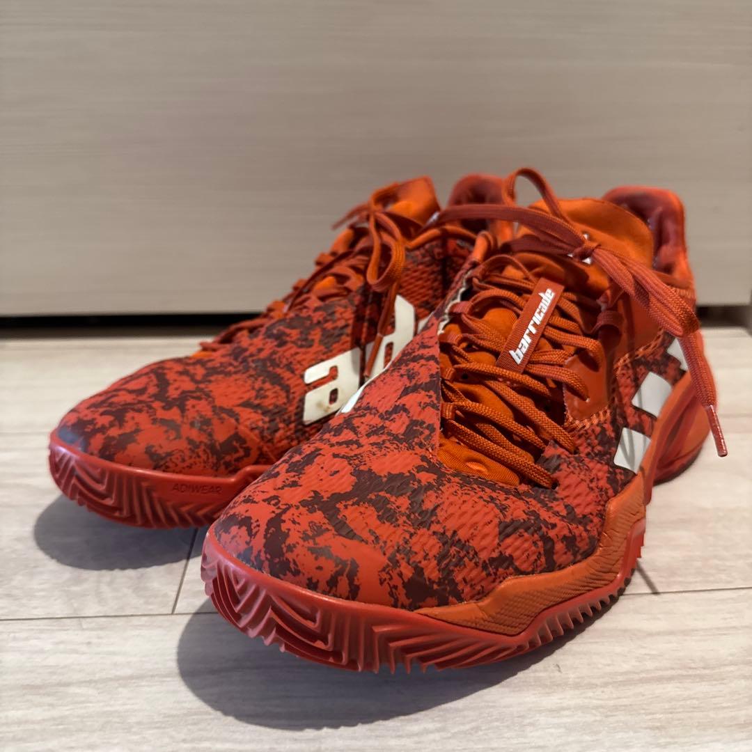 【完売品】限定モデル アディダス バリケード テニスシューズ 27.5cm 赤