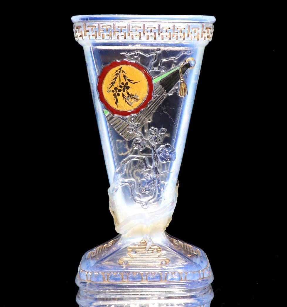 オールド・バカラ 1878年頃 ジャポニスム オパールセント 大型花瓶 日本趣味