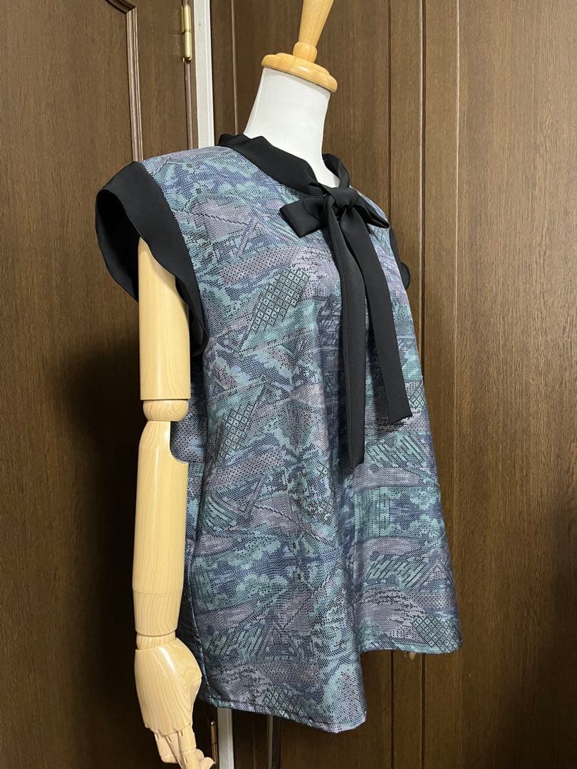 みふた様、専用【738】リボンブラウスグリーン系【739】リボンブラウス青、紫系