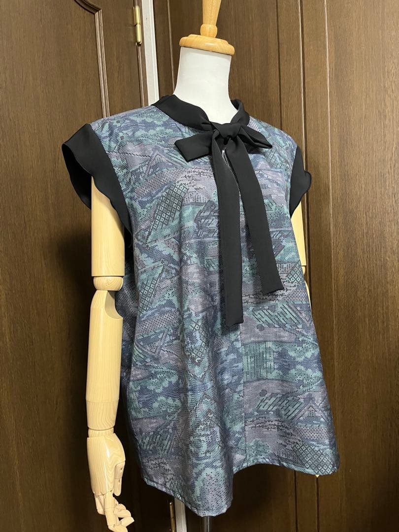 みふた様、専用【738】リボンブラウスグリーン系【739】リボンブラウス青、紫系