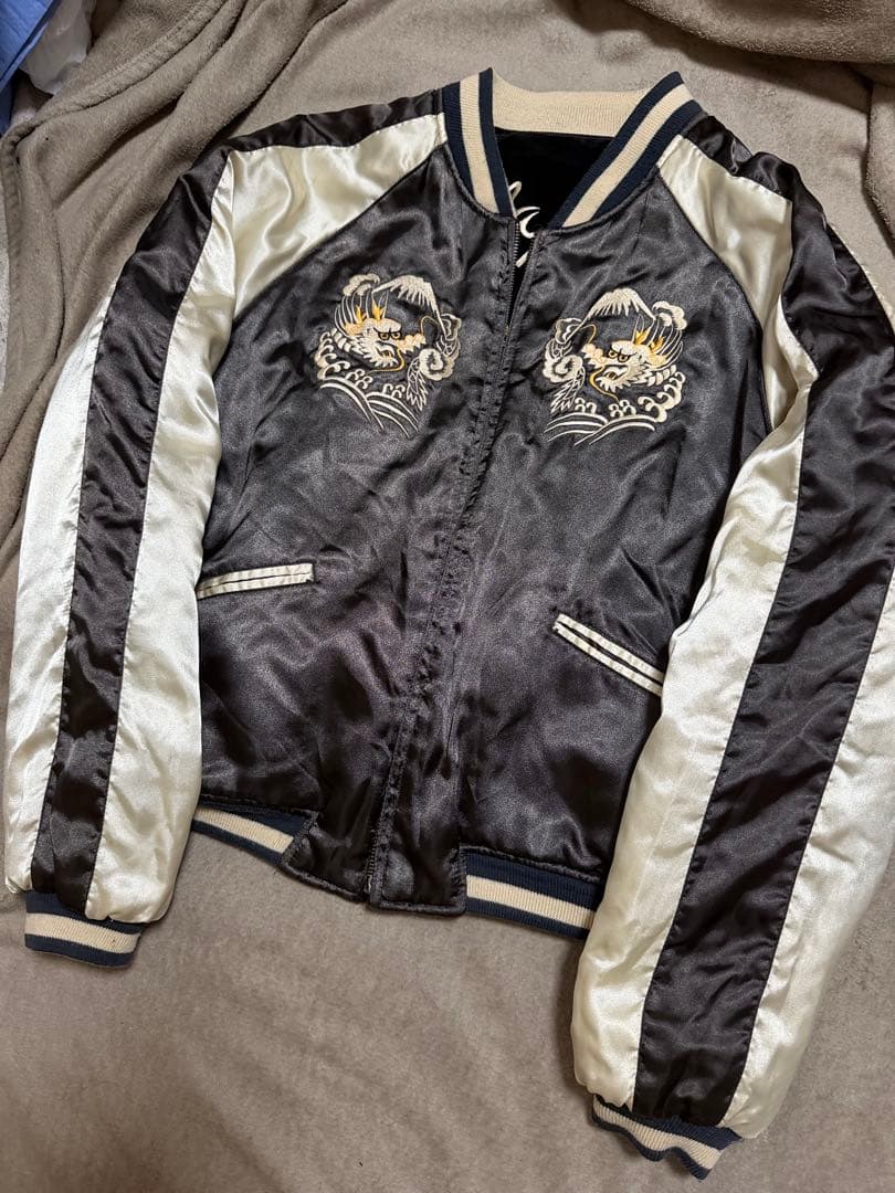 ２面用 BARCEDOS 虎龍 日本限定スカジャン vintage 別珍 サテン
