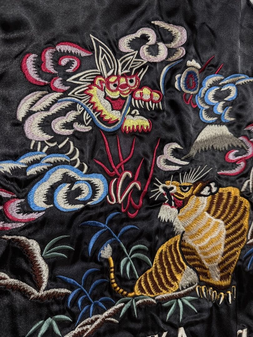 ２面用 BARCEDOS 虎龍 日本限定スカジャン vintage 別珍 サテン