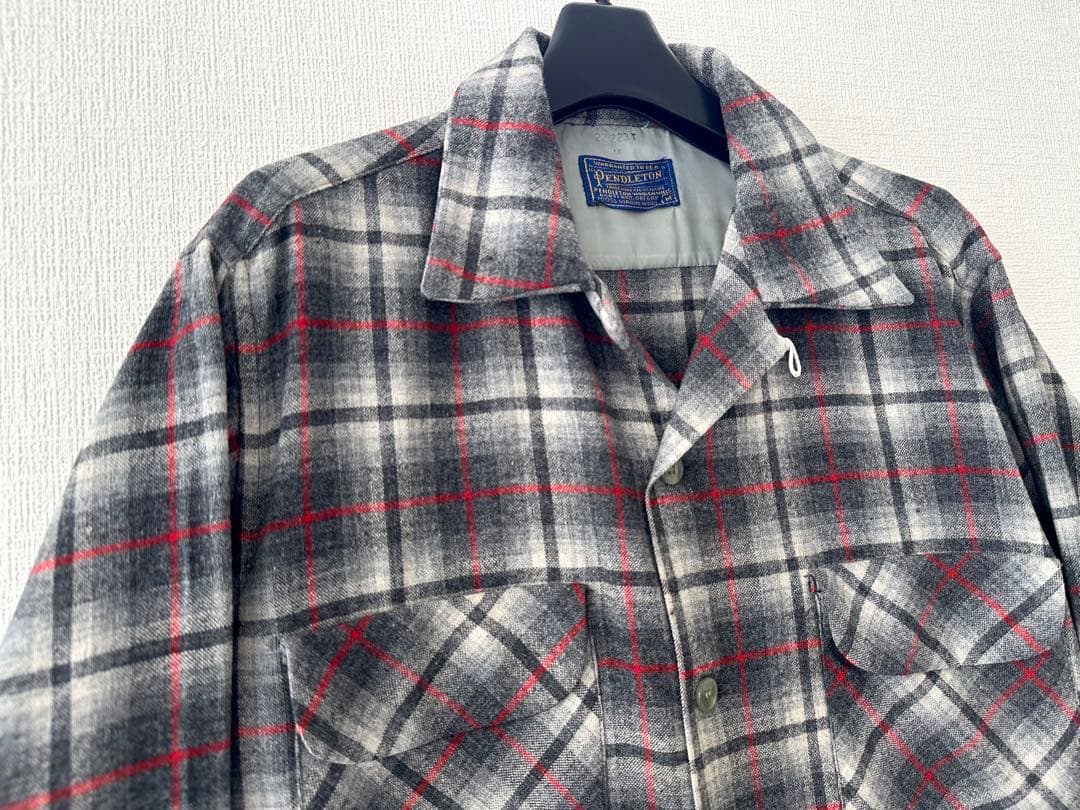 超スペシャル 60s ペンドルトン オンブレ チェック シャツ M 黒白
