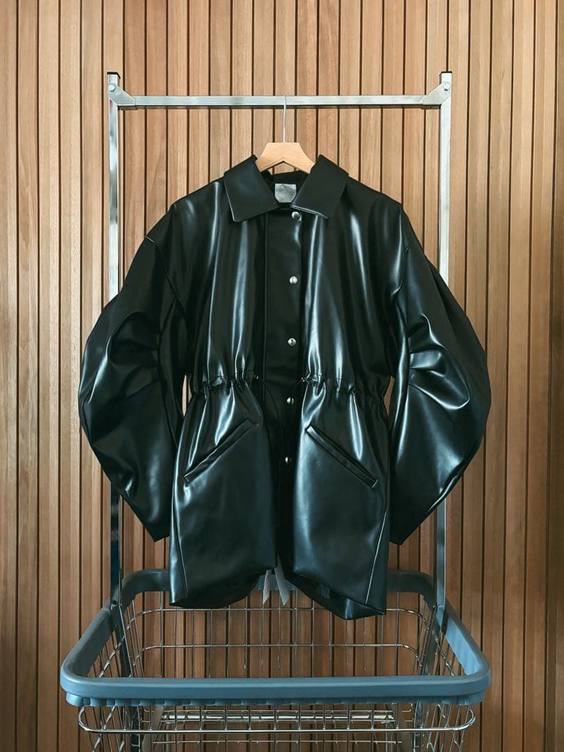 【最終値下げ】DECO FAKE LEATHER OPEN JACKET