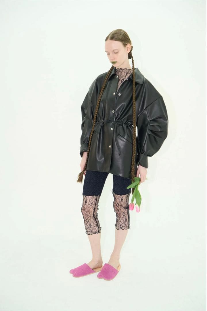 【最終値下げ】DECO FAKE LEATHER OPEN JACKET