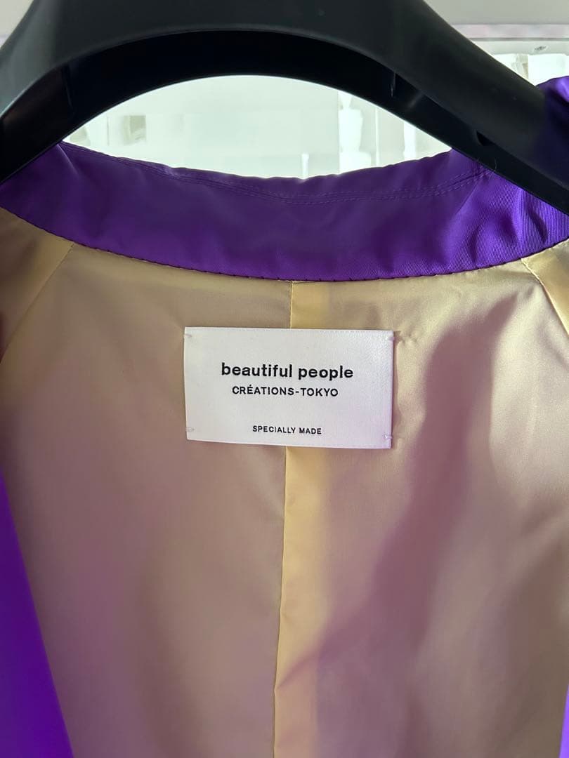beautiful people ナイロンツイル ステンカラーコート 34美品
