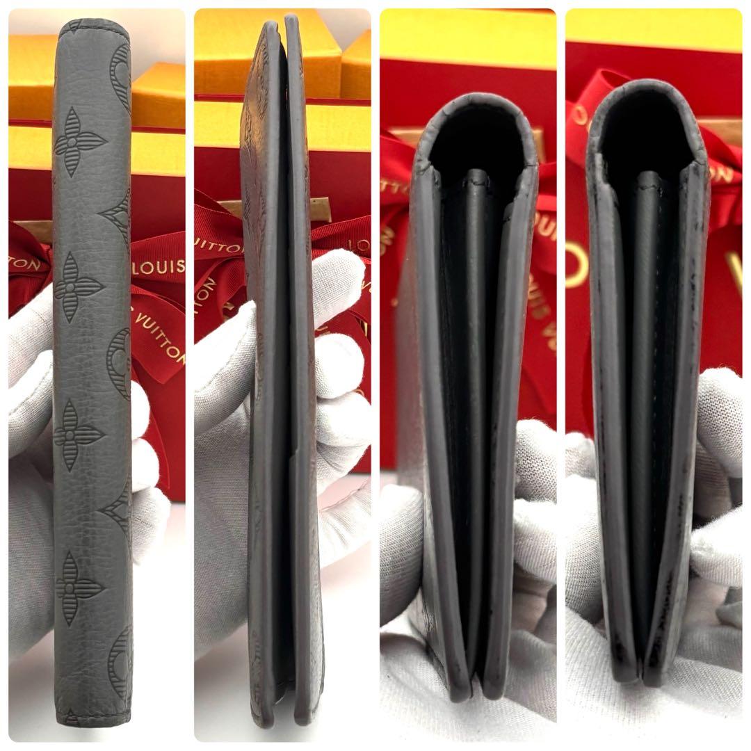 ☆美品☆保存袋付☆ルイヴィトン 長財布 モノグラムシャドウ ポルトフォイユブラザ