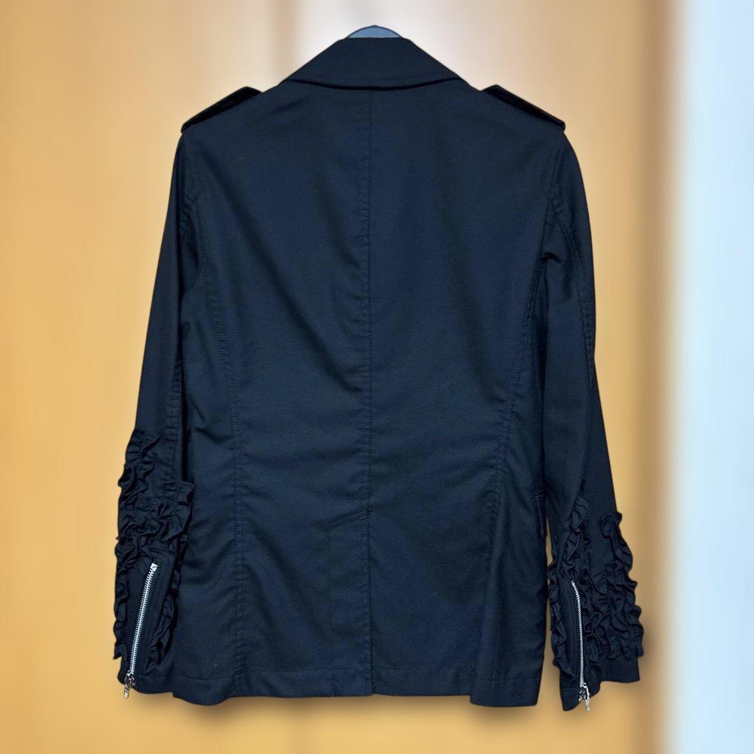 コムデギャルソンオムプリュス　袖フリル　ライダースジャケット