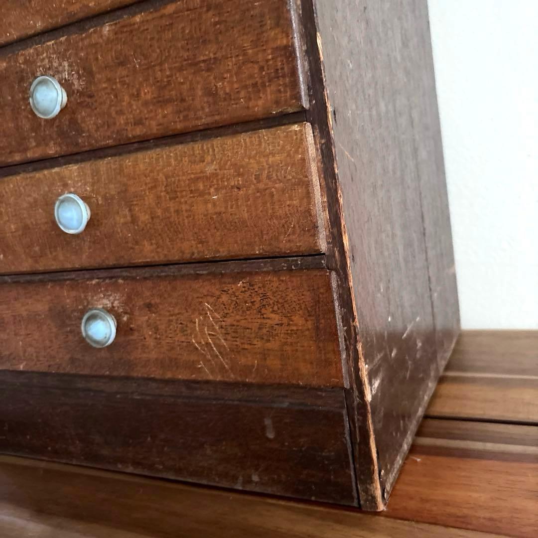 アンティーク　引き出し7段 小物入れ 古道具 木製 昭和　レトロ