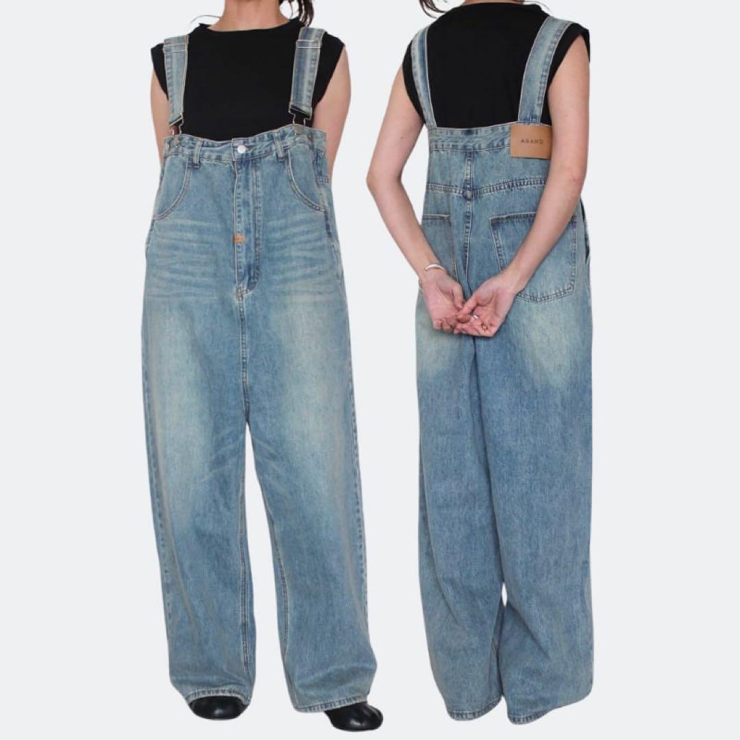 新品タグ付きAGAWD デニムオールインワン サロペット F