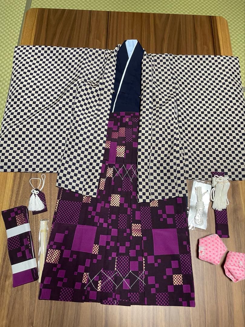 maki　七五三　男児 4歳5歳用　羽織袴セット　モダンカッコイイ