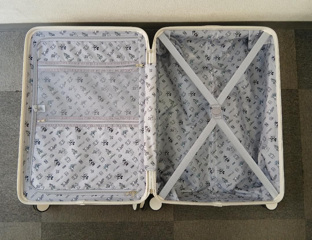 ミッキーマウス スーツケース 59L (3~7泊向け） アイボリー TSAロック