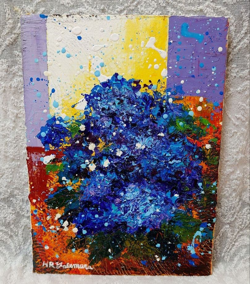 油絵 絵画【紫陽花F4号】